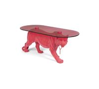 Table basse en aluminium rose, ovale, antidérapant - Bold Monkey, Dope - 40x90x42 cm