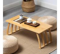 Table basse en bambou de style chinois pour salon, balcon et baie vitrée, table basse pour économiser de l'espace pour les petits espaces, idéale pour manger et se détendre