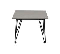 Table basse en béton gris, pieds métal noir, carrée, d'extérieur - Bloomingville, Mundo - 55x55x42 cm