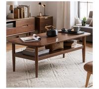 Table Basse en Bois à 2 étages avec étagère de Rangement pour Le Salon, Table à Cocktail d'appoint, Table à Thé Centrale en Bois de Chêne Minimaliste pour Le Bureau du Salon,39in/100cm