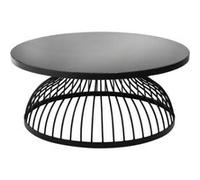 Table basse en bois coloris noir en verre - D. 90 x H. 38 cm -PEGANE- Noir