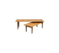 Table basse en bois de manguier beige, rectangulaire, gigogne - Chehoma, Lairoxette - 150x52x46 cm