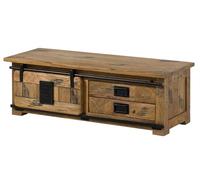 Table Basse en Bois de manguier laqué Naturel Railway #1011