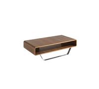 Table basse en bois de noyer et acier 2002C, 120 x 60 x 36 cm. -