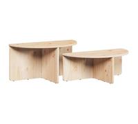 vidaXL Table basse en bois de pin 79x39,5x40 cm – pin massif, esthétique rustique, montage facile