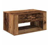 Table basse en bois d'ingénierie - vidaXL - Bois ancien - Rectangulaire - 80x50x40 cm - Tiroir intégré - Étagère