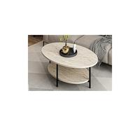 Hanah Home Élégante Table à café, Travertine, 90 x 36 x 60 cm, 100% mélaminée, épaisseur 18 mm, Design élégant en marbre pour espaces de Vie Modernes