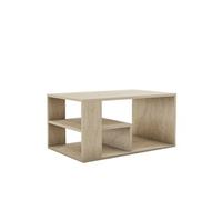 Table basse en bois "Eros" - 80 x 40 x 50 cm - Travertin