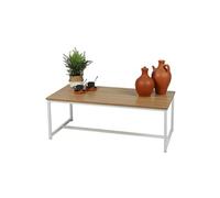 Table basse en bois et létal "La Casa Blanca" - Blanc - L 100 x P 50 x H 36 cm