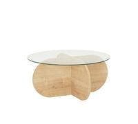 Ribe - Table Basse En Bois Et Plateau En Verre
