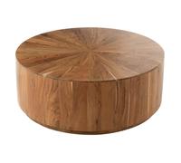 Table basse ronde bois d'acacia Naturel 90x90x35 cm