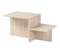 Table basse en bois "Harmony" - 80 x 40 x 40 cm - Travertin 13