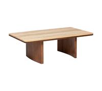 Atmosphera - Table basse rectangulaire Jivan - Plateau travertin, pieds acacia - 120 x 70 cm - Marron