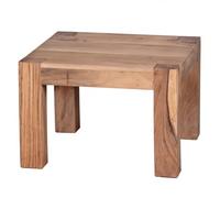 Table basse en bois massif Acacia - WOHNLING - Design campagnard - 60cm - Marron clair