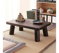 Table basse en bois massif de style japonais - Petit bureau à thé bas pour salon et bureau - Noir 50 x 35 x 30 cm Design minimaliste moderne parfait pour la décoration de la maison