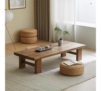 Table basse en bois massif de style japonais pour la méditation et les loisirs - Parfaite pour la chambre, l'heure du thé ou la réception de bureau | Couleur sarcelle 100 x 60 x 38 cm