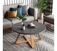 Table basse en bois massif, design rond moderne pour salon, table d'appoint de style ferme, petite table d'appoint centrale