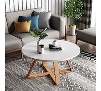 Table basse en bois massif, design rond, style rustique moderne, petite table centrale ou d'appoint pour salon