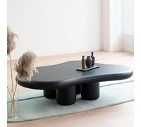 Table Basse en Bois Massif en Forme de Nuage de Style Dessin animé en Blanc crème - Table Centrale Moderne pour Chambre à Coucher, Salon - Design de Style Dessin animé - Mobilier d'intéri(Color:noir)