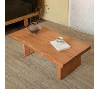 Table basse en bois massif, grande table d'appoint rectangulaire rustique pour salon, table de salle à manger vintage avec base robuste