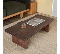 Table basse en bois massif, grande table d'appoint rectangulaire rustique pour salon, table de salle à manger vintage avec base robuste