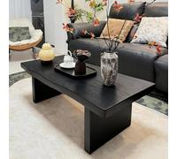 Table basse en bois massif, grande table d'appoint rectangulaire rustique pour salon, table de salle à manger vintage avec base robuste