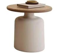 Table Basse en Bois Massif Nordique, Petit Appartement, Canapé Ovale, Table D’appoint, Maison, Salon, Balcon, Table De Négociation, Longueur 39,4 ", White, A