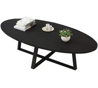 Table Basse en Bois Massif Nordique, Petit Appartement, Canapé Ovale, Table D’appoint, Maison, Salon, Balcon, Table De Négociation, Longueur 39,4 ", Black