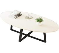 Table Basse en Bois Massif Nordique, Petit Appartement, Canapé Ovale, Table D’appoint, Maison, Salon, Balcon, Table De Négociation, Longueur 39,4 ", White