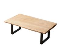 Table Basse en Bois Massif pour Salon, Table Centrale rectangulaire de Style Ferme Rustique, Table de Cocktail Industrielle avec Cadre en métal, Finition Bois Naturel, 100x60x45 cm C