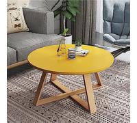 Table basse en bois massif, table basse ronde moderne pour salon, table d'appoint de style ferme, petite table centrale
