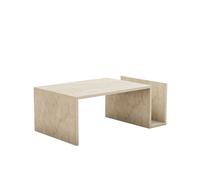 Table basse en bois "Memo" - 86 x 50 x 32 cm - Travertin