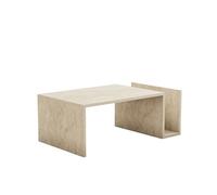 Table basse en bois ""Memo"" - 86 x 50 x 32 cm - Travertin