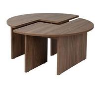Table basse en bois "Moira" - 90 x 90 x 41 cm - Noyer marron