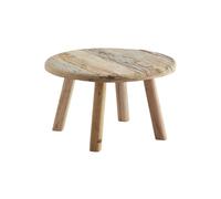 Table basse en bois recyclé marron, ronde, 4 pieds - Madam Stoltz, Perli - Ø60x35 cm