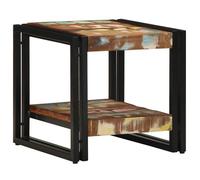 Table basse en bois recyclé - vidaXL - Multicolore - 40x40x38 cm - 1 étagère - Style rustique - Usage intérieur