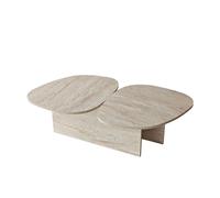 Table basse en bois ""Stones"" 125 x 60 x 38 cm - Travertin