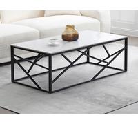 Table basse en céramique et métal - Effet marbre blanc et Noir - MELRONE de Pascal Morabito