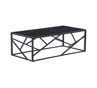 Table basse en céramique et métal - Effet marbre noir - MELRONE de