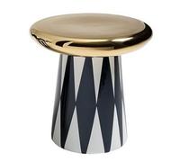 Table Basse en Céramique, Petite Table D'appoint Ronde, Bureau à Boissons en Forme De Champignon Plaqué, Aucun Assemblage Requis, for Salon, Chambre à Coucher(Gold,31x31cm/12x12in)