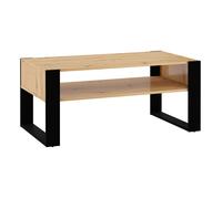 Table basse en chêne avec étagère Nuka F Noir 110 x 60 cm