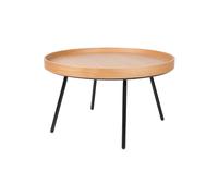 Table basse en chêne beige, pieds en acier, plateau amovible, bordure haute, ronde - Zuiver, Oak tray - 78x78x45 cm