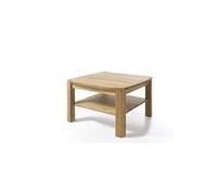 Table basse en chene noueux huile cire avec tablette - L83 x H55 x P83 cm --