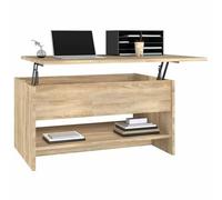 Table basse en chêne Sonoma 80 x 50 x 40 cm - En bois avec plateau réglable et compartiment de rangement caché - Idéale pour le salon, la salle à manger et les soirées confortables avec lire, écrire