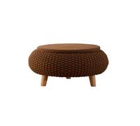 Table basse en corde de coton tissée avec couvercle et rangement, design moderne du milieu du siècle pour salon ou balcon