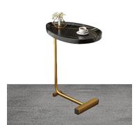 Table basse en forme de C - Table basse de canapé en forme de C, Table basse coulissante sous le canapé | Table basse rustique pour collations à thé avec structure en métal, table réglable avec