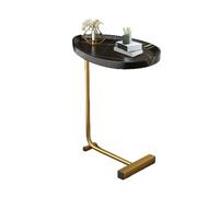Table basse en forme de C - Table basse rustique étroite - Cadre en métal fin avec plateau - Table arrière mobile pour canapé, accent de nuit réglable, meubles élégants et fonctionnels peu encombrants