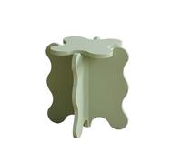 Table basse en forme de fleur, plan de travail en forme de vague, assiette épaisse, pieds en forme de X, design en bois pour décoration de salon et d'appartement