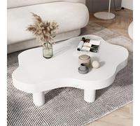 Table Basse en Forme de Nuage, Table Basse en Bois Irrégulier, Table D'appoint Épaisse à Coins Ronds, Table Basse Moderne avec 3 Pieds, pour Meubles de Salon