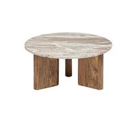 Atmosphera – Table basse Coppa – en marbre et en bois de manguier – Ø 91 cm